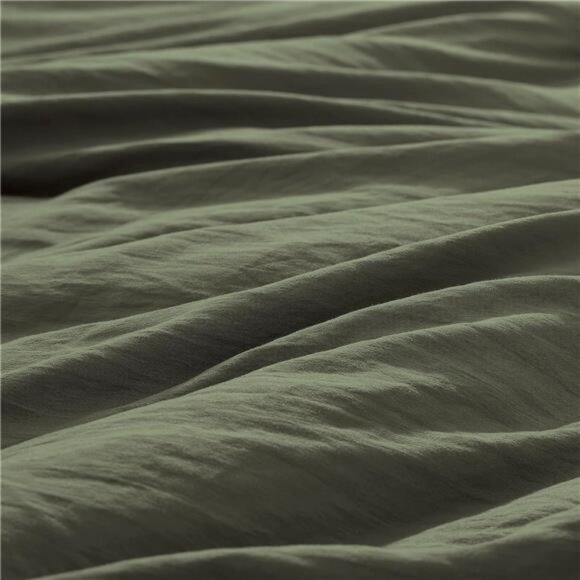 Queen Comforter Set - 3 Pieces Prewashed Olive Green Comforter Soft Lightweight - Picture 5 of 7